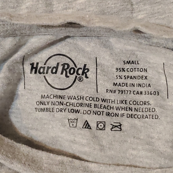Hard Rock Cafe Women's Gray‎ Knotted Front Gdansk Cap Sleeve T-shirt Small - Picture 5 of 5